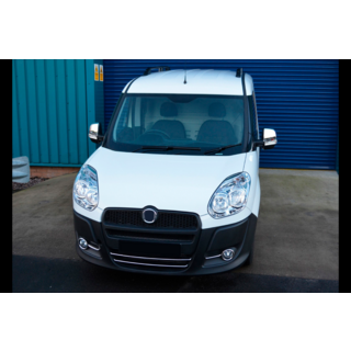 Накладка на нижнюю решетку радиатора (2010-2015, 2 шт, нерж. сталь) Fiat Doblo II 2010-2022 гг. фото 4