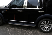 Land Rover Discovery IV 2009-2017 гг. Молдинги дверные OmsaLine (4 шт., нержавейка) фото 1