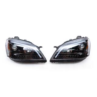 Передние фары с LED-элементом (2005-2008, 2 шт, темные) Mercedes ML W164 2005-2011 гг. фото 2