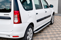 Renault Logan MCV 2005-2013 гг. Боковые пороги Fullmond (2 шт., алюминий) фото 1