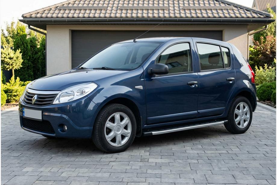 Renault Sandero 2007-2013 гг. Боковые Подножки Fullmond (2 шт., Алюминий) Image