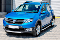 Renault Sandero 2013-2022 гг. Боковые Подножки Fullmond (2 шт., Алюминий) фото 1