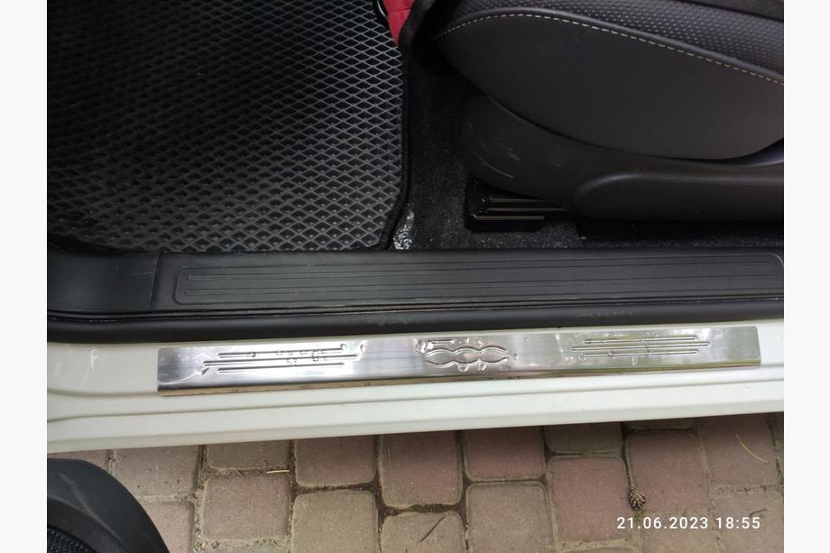 Fiat 500/500L 2013-2022 гг. Накладки на пороги 500 (Carmos, 2 шт, нержавейка) Фото 3