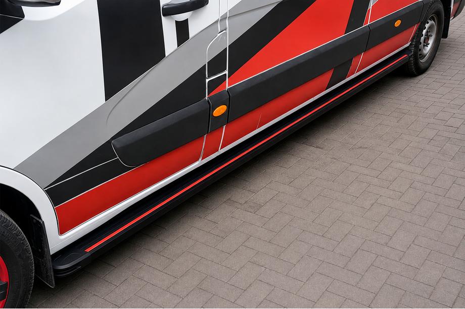 Opel Movano 2010-2021 гг. Боковые Подножки Maya Red (2 шт., Алюминий) Длинная База Фото 1
