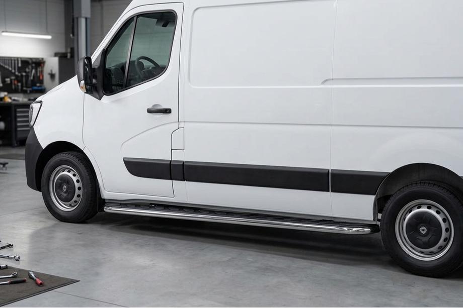 Renault Master 2011-2023 гг. Боковые Подножки Maydos V1 (2 шт. Алюминий) Фото 1