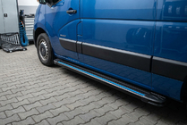 Renault Master 2011-2023 гг. Боковые Подножки Maya Blue (2 шт., Алюминий) фото 1