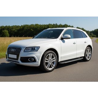 Боковые пороги Bosphorus Grey (2 шт., алюминий) Audi Q5 2008-2017 гг. фото 1