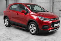 Chevrolet Trax 2012-2023 гг. Боковые Подножки Maya Red (2 шт., Алюминий) фото 1