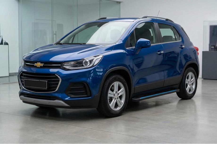 Chevrolet Trax 2012-2023 гг. Боковые Подножки Maya Blue (2 шт., Алюминий) Image