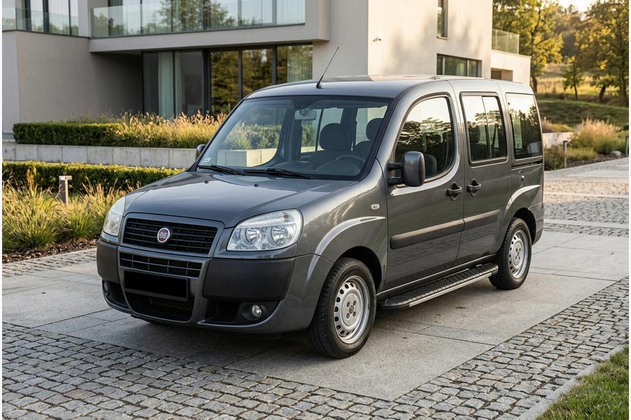 Fiat Doblo I 2005-2010 гг. Боковые пороги Bosphorus Grey (2 шт., алюминий) Image