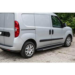 Боковые пороги Bosphorus Grey (2 шт., алюминий) Fiat Doblo II 2010-2022 гг. фото 1