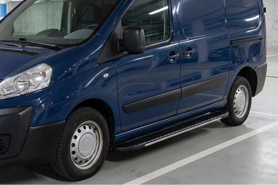 Fiat Scudo 2007-2015 гг. Боковые Подножки Bosphorus Grey (2 шт., Алюминий) Image