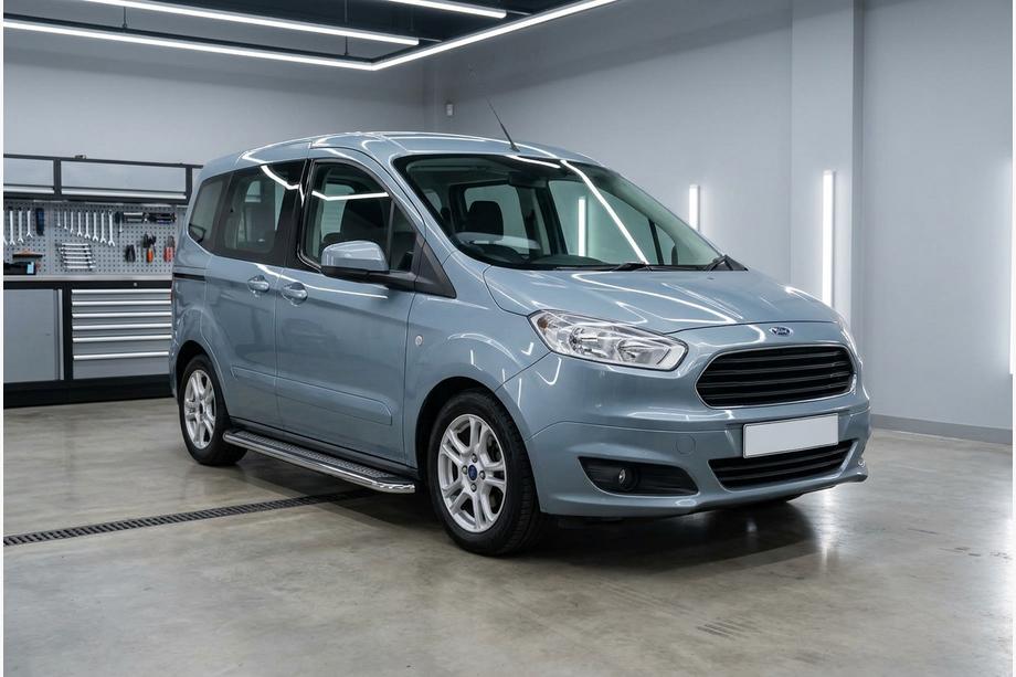 Ford Courier 2014-2023 гг. Боковые Подножки Maydos V2 (2 шт., нержавейка) Image