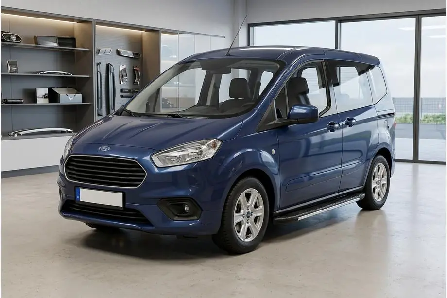 Ford Courier 2014-2023 гг. Боковые пороги Bosphorus Grey (2 шт., алюминий) Image