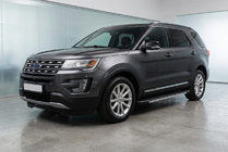 Ford Explorer 2011-2019 гг. Боковые пороги Bosphorus Grey (2 шт., алюминий) фото 1