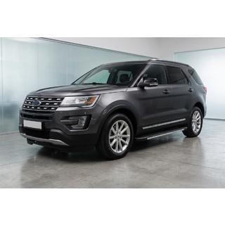 Боковые пороги Bosphorus Grey (2 шт., алюминий) Ford Explorer 2011-2019 гг. фото 1