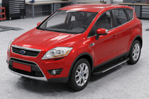 Ford Kuga 2008-2013 гг. Боковые пороги Bosphorus Grey (2 шт., алюминий) фото 1