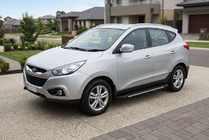 Hyundai IX-35 2010-2015 гг. Боковые пороги Bosphorus Grey (2 шт., алюминий) фото 1
