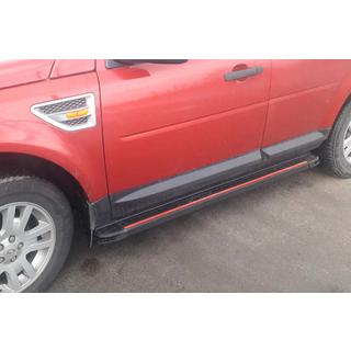 Боковые Подножки Maya Red (2 шт., Алюминий) Land Rover Freelander II 2006–2014 гг. фото 1