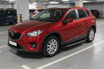 Mazda CX-5 2012-2017 гг. Боковые пороги Bosphorus Grey (2 шт., алюминий) фото 1
