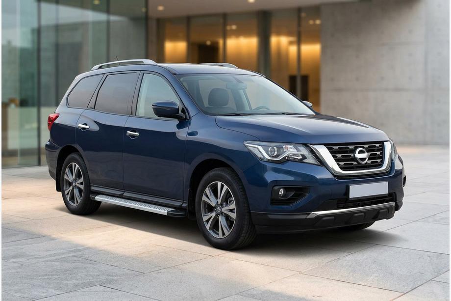 Nissan Pathfinder R52 2012-2021 гг. Боковые Подножки Maya V2 (2 шт., Алюминий) Фото 1