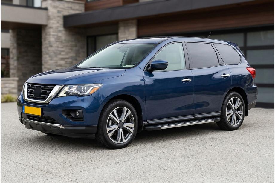Nissan Pathfinder R52 2012-2021 гг. Боковые Подножки Duru (2 шт., Алюминий) Фото 1
