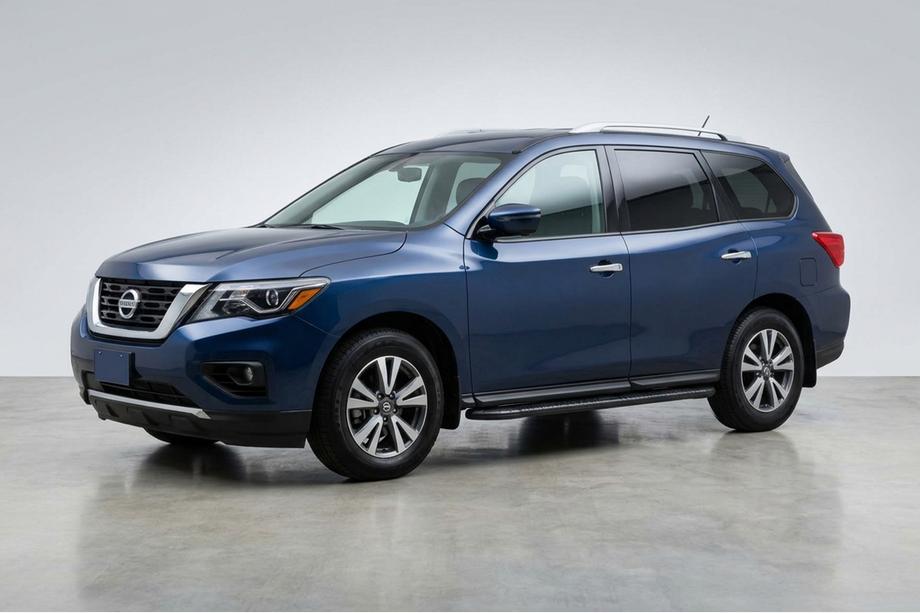 Nissan Pathfinder R52 2012-2021 гг. Боковые пороги Bosphorus Black (2 шт., алюминий) Фото 1