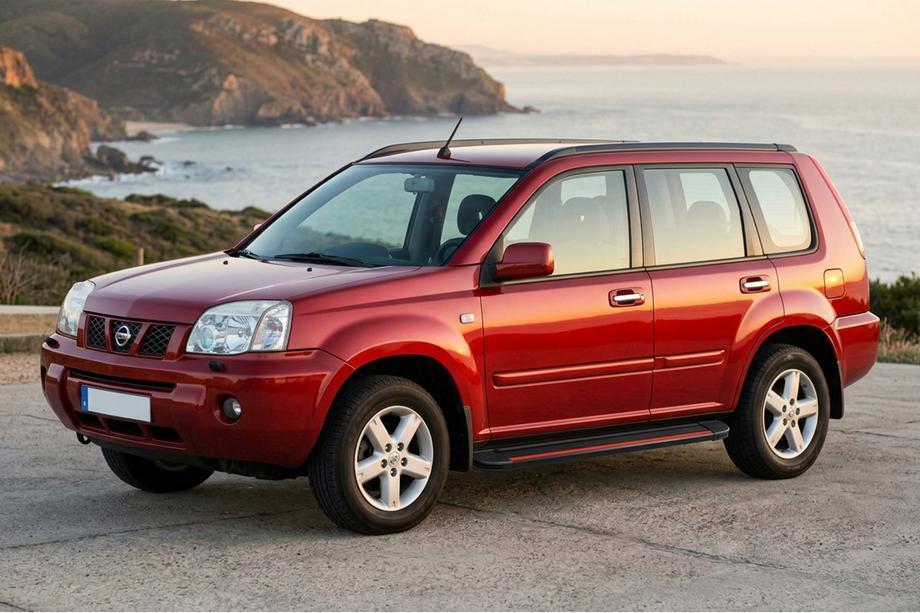 Nissan X-trail T30 2002-2007 гг. Боковые Подножки Maya Red (2 шт., Алюминий) Image