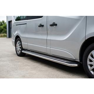 Боковые Подножки Maydos V2 (2 шт., Алюминий и Нержавейка) Opel Vivaro 2001–2015 гг. фото 1