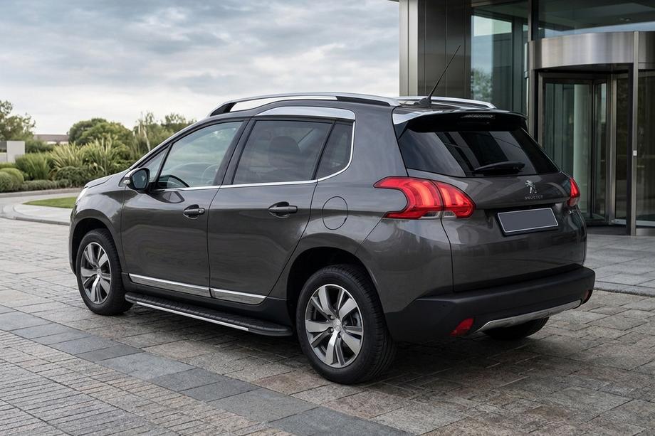 Peugeot 3008 2008-2016 гг. Боковые пороги Bosphorus Grey (2 шт., алюминий) Image