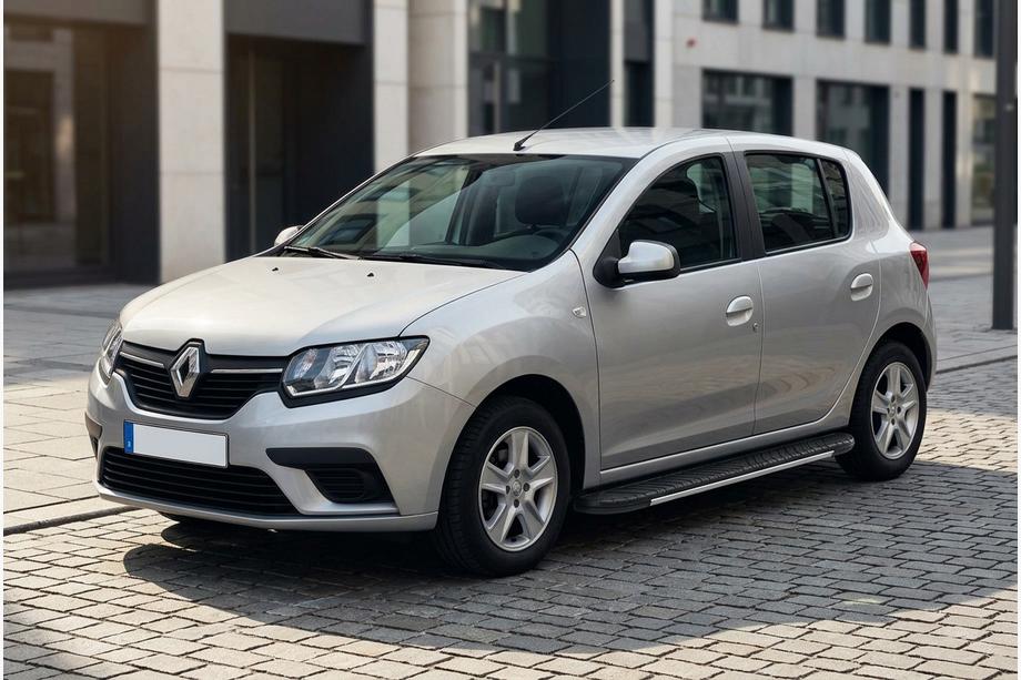 Renault Sandero 2013-2022 гг. Боковые пороги Bosphorus Grey (2 шт., алюминий) Image