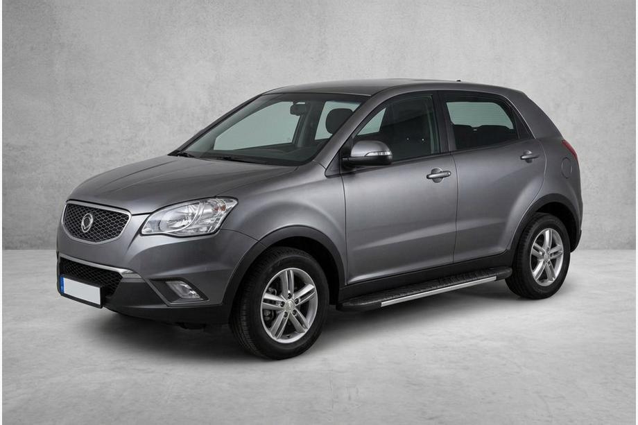 SsangYong Korando 2010-2019 гг. Боковые пороги Bosphorus Grey (2 шт., алюминий) Image