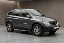 SsangYong Action 2005-2018 гг. Боковые пороги Bosphorus Grey (2 шт., алюминий) фото 1