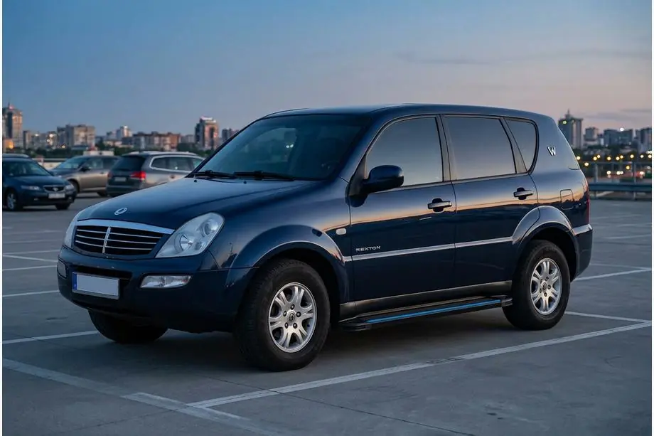 SsangYong Rexton I 2001-2017 гг. Боковые Подножки Maya Blue (2 шт., Алюминий) 2005-2012