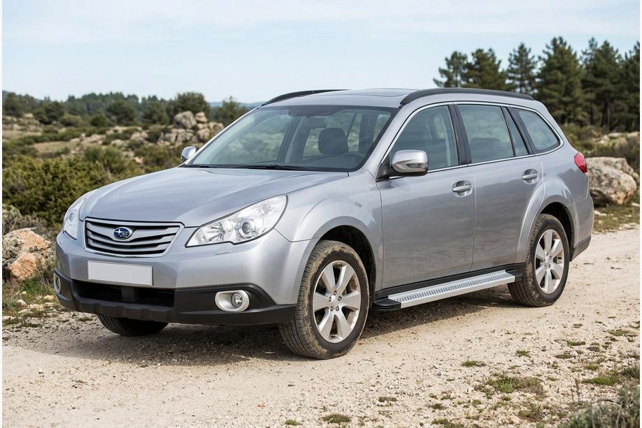 Subaru Outback 2009-2014 гг. Боковые Подножки Maya V2 (2 шт., Алюминий) Image