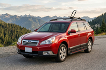 Subaru Outback 2009-2014 гг. Боковые Подножки Maya Red (2 шт., Алюминий) фото 1