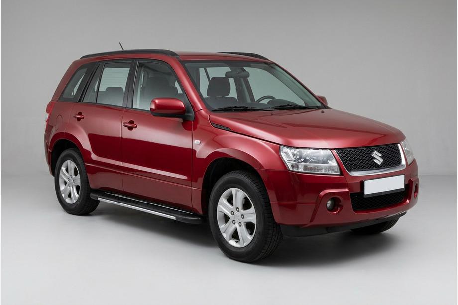 Suzuki Grand Vitara 2005-2017 гг. Боковые пороги Bosphorus Grey (2 шт., алюминий) Image