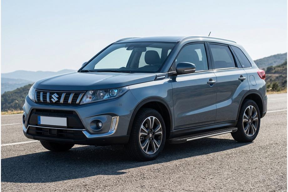 Suzuki Vitara 2015- гг. Боковые пороги Bosphorus Grey (2 шт., алюминий) Image