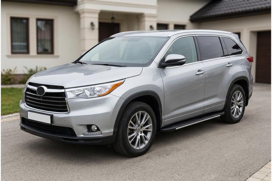 Toyota Highlander 2013-2019 гг. Боковые пороги Bosphorus Grey (2 шт., алюминий) Image