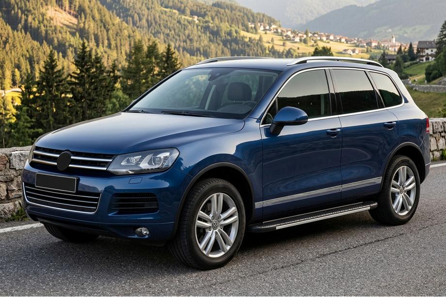 Volkswagen Touareg 2010-2018 гг. Боковые пороги Bosphorus Grey (2 шт., алюминий) Фото 1
