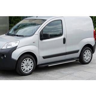 Боковые пороги Bosphorus Grey (2 шт., алюминий) Fiat Fiorino/Qubo 2008-2024 гг. фото 1