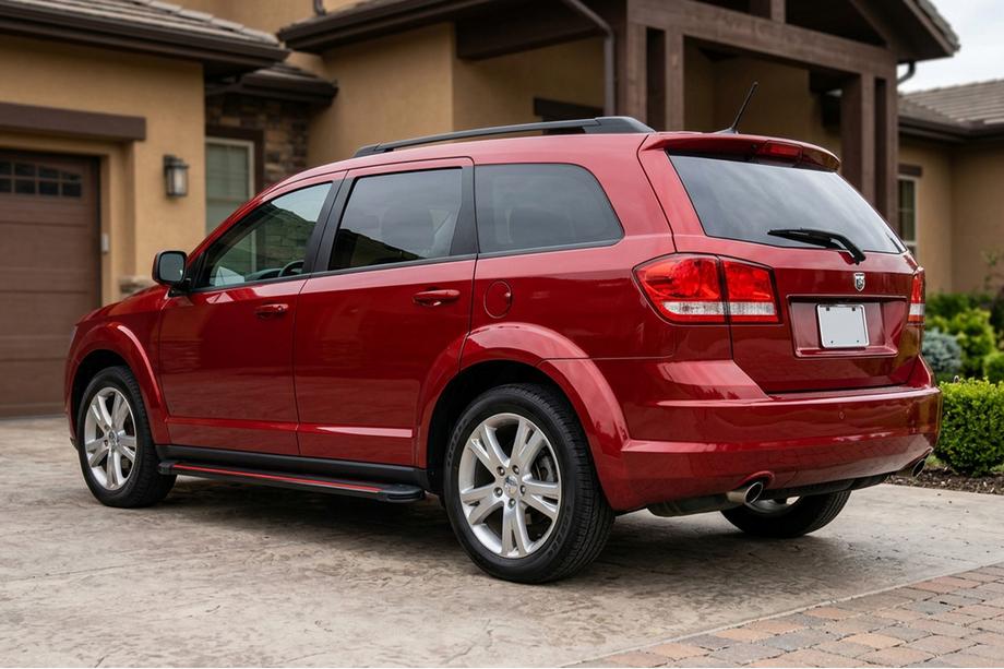 Dodge Journey 2008-2020 гг. Боковые Подножки Maya Red (2 шт., Алюминий) Image