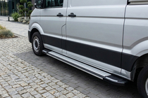 Volkswagen Crafter 2016- гг. Боковые Подножки Rainbow (2 шт., Алюминий) Long/ExtraLong фото 1