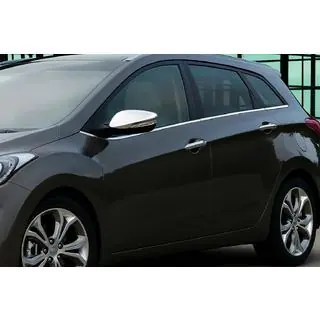 Накладки на зеркала с вырезом под поворотник (2 шт) Hyundai Accent 2011-2017 гг. фото 1
