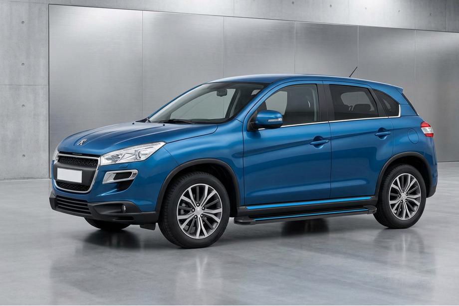 Peugeot 4008 2012-2017 гг. Боковые Подножки Maya Blue (2 шт., Алюминий) Фото 1