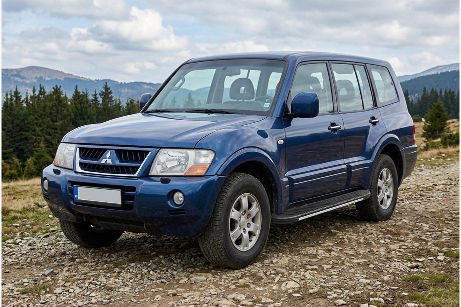 Mitsubishi Pajero Wagon III 1999-2006 гг. Боковые пороги Bosphorus Grey (2 шт., алюминий) Image