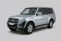 Mitsubishi Pajero Wagon IV 2006-2021 гг. Боковые Подножки Maydos V2 (2 шт., Алюминий и Нержавейка) фото 4