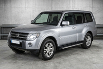 Mitsubishi Pajero Wagon IV 2006-2021 гг. Боковые Подножки Maya V1 (2 шт., Алюминий) фото 1