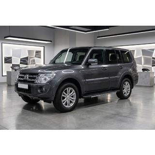 Боковые пороги Bosphorus Grey (2 шт., алюминий) Mitsubishi Pajero Wagon IV 2006-2021 гг. фото 1