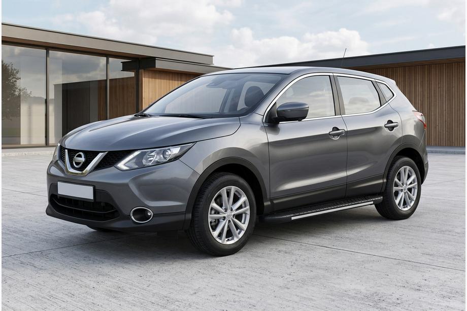 Nissan Qashqai 2014-2021 гг. Боковые пороги Bosphorus Grey (2 шт., алюминий) Image